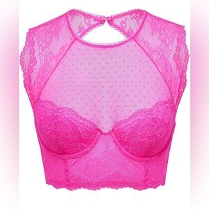 DOBREVA Lace Corset Top Sexy Bralette Bustier Bra Underwire Plus Size Crop Top